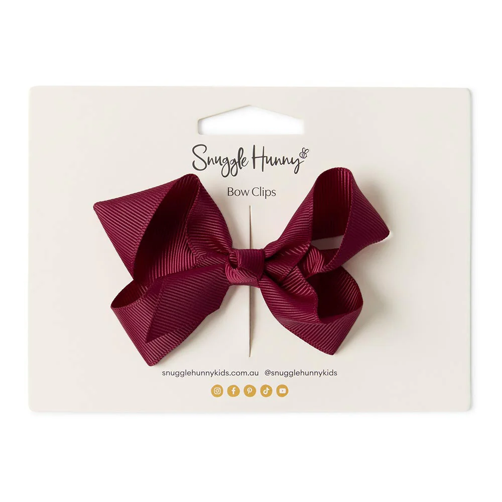 Burgundy Bow Hair Clip - Image 3