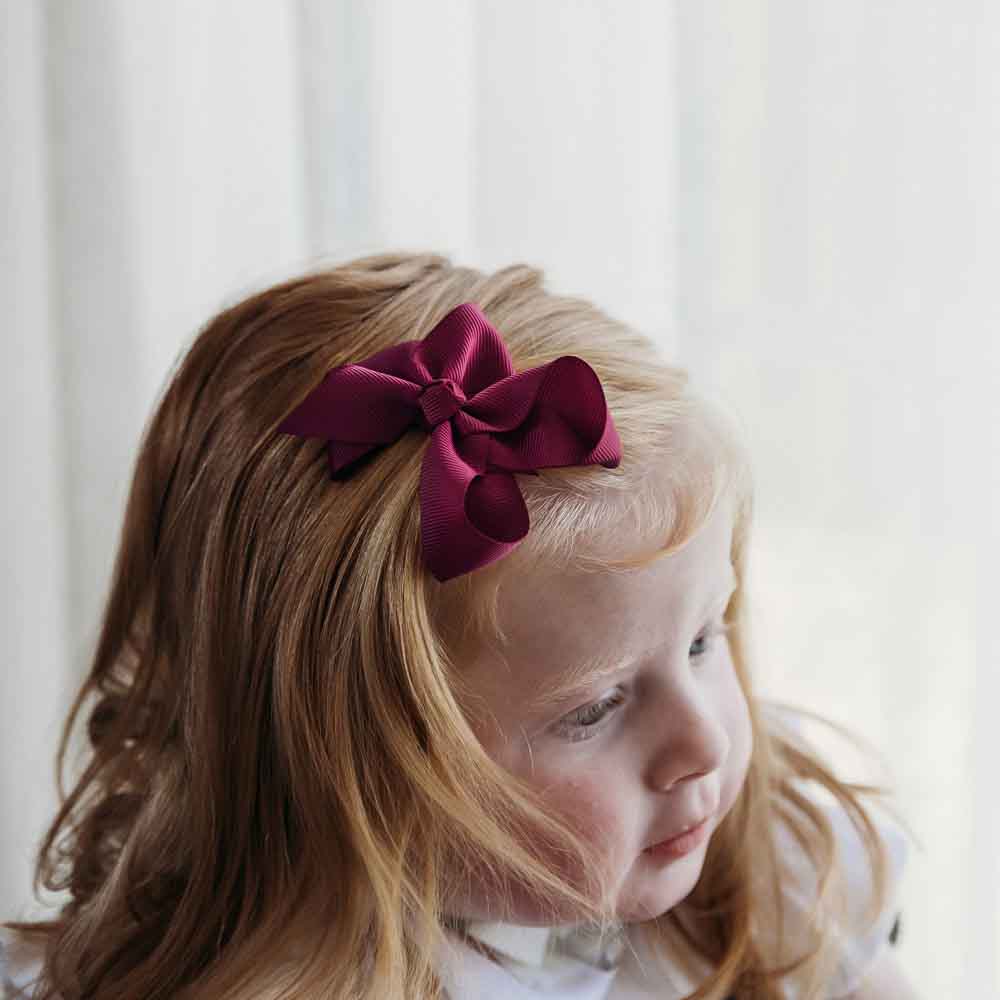 Burgundy Bow Hair Clip - Image 4