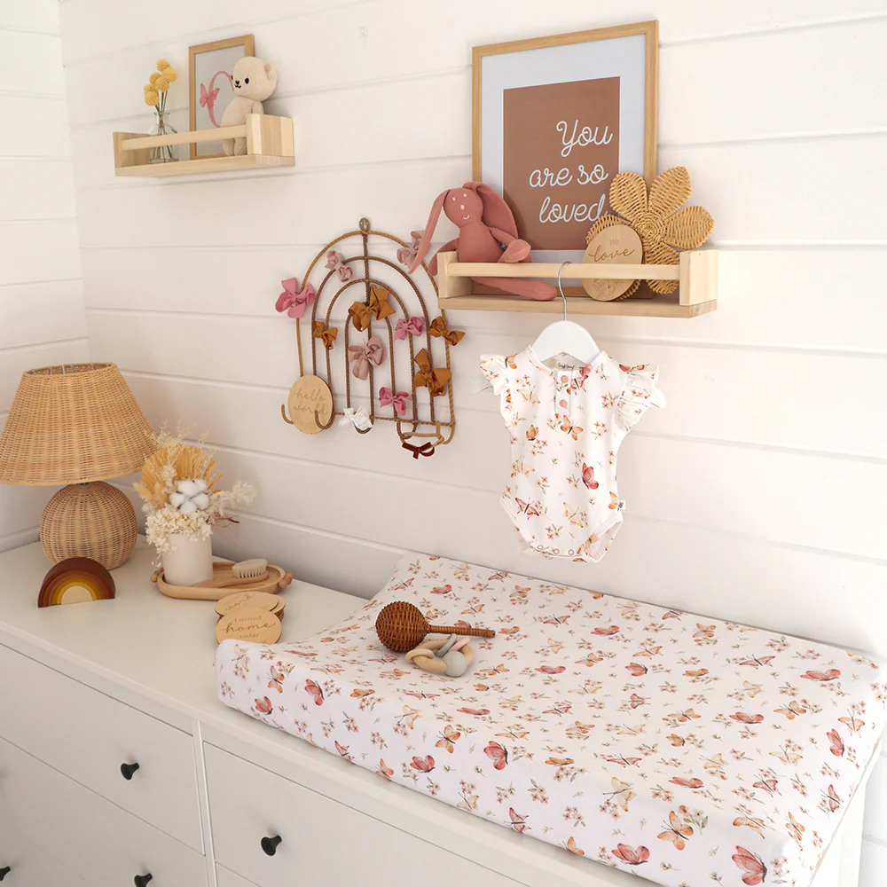 Butterfly Organic Bassinet Sheet / Change Pad Cover - Image 3