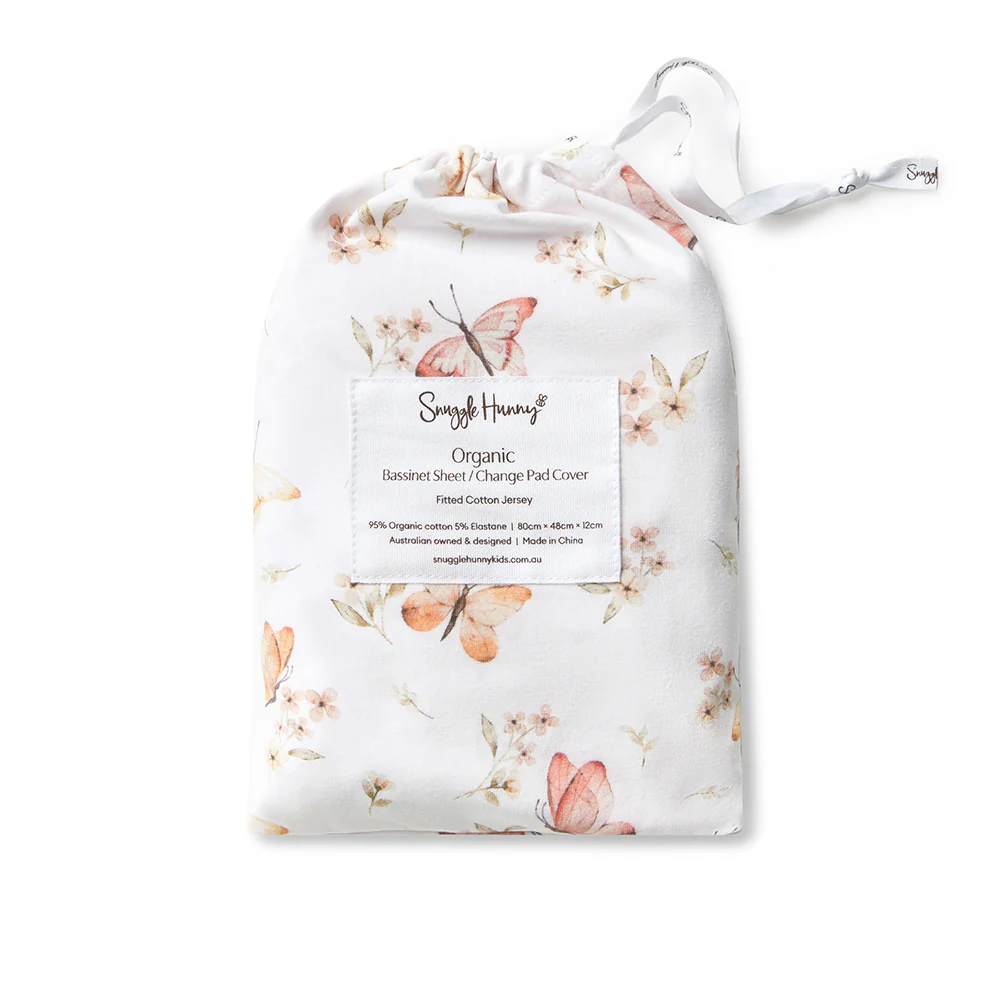 Butterfly Organic Bassinet Sheet / Change Pad Cover - Image 4