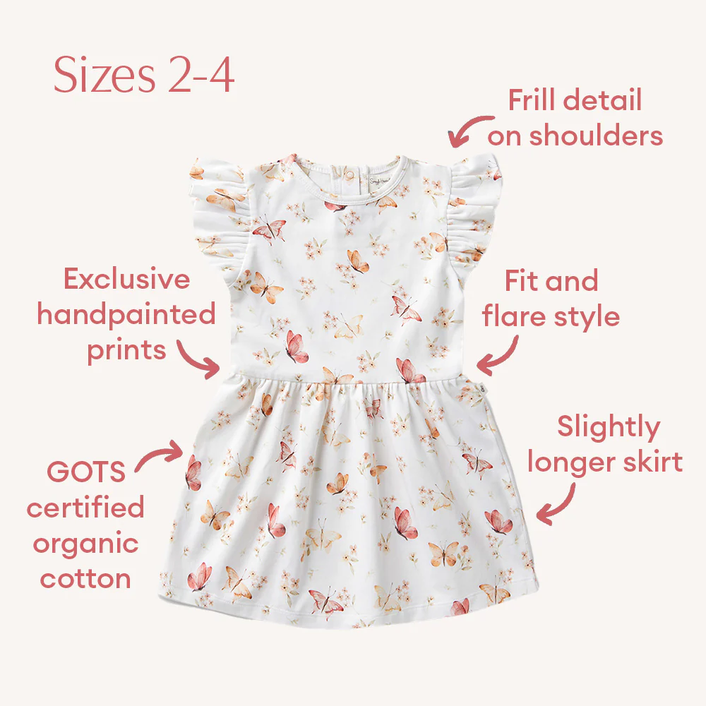 Butterfly Short Sleeve Organic Dress - Image 6