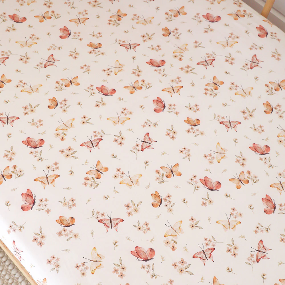 Butterfly Organic Fitted Cot Sheet - Image 2