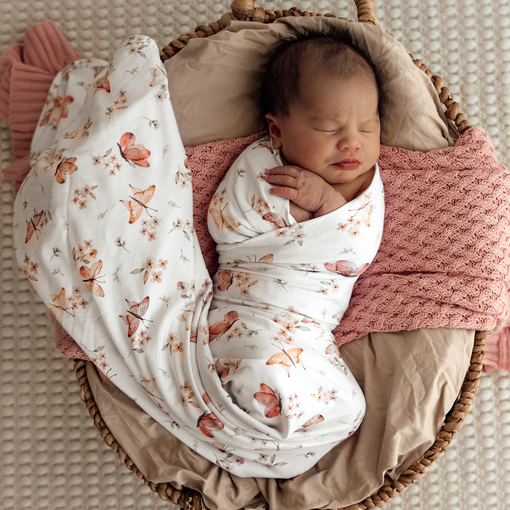 Butterfly Organic Jersey Wrap & Topknot Set - Image 7
