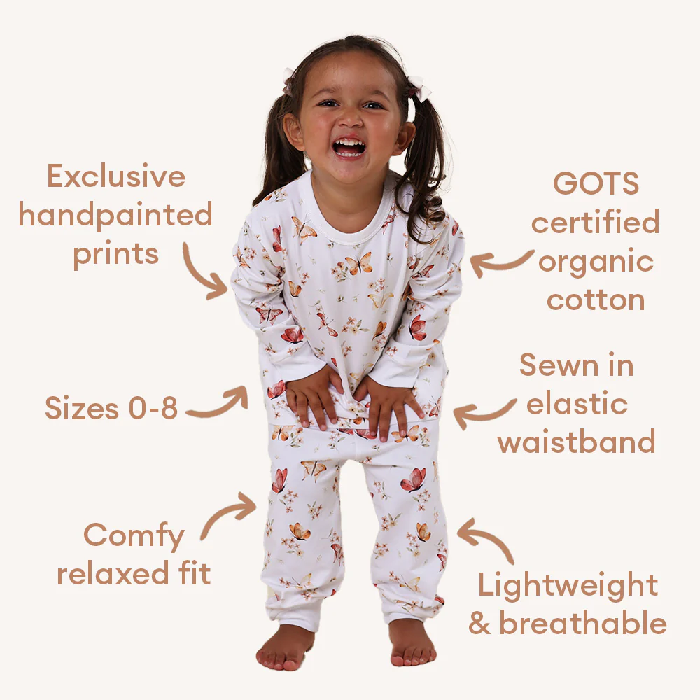 Butterfly Organic Kids Long Sleeve PJ Set - Image 4