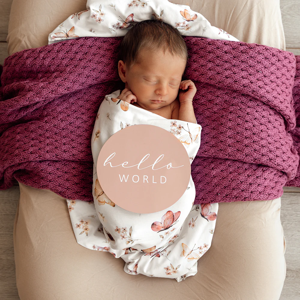 Butterfly Organic Snuggle Swaddle & Topknot Set - Image 3