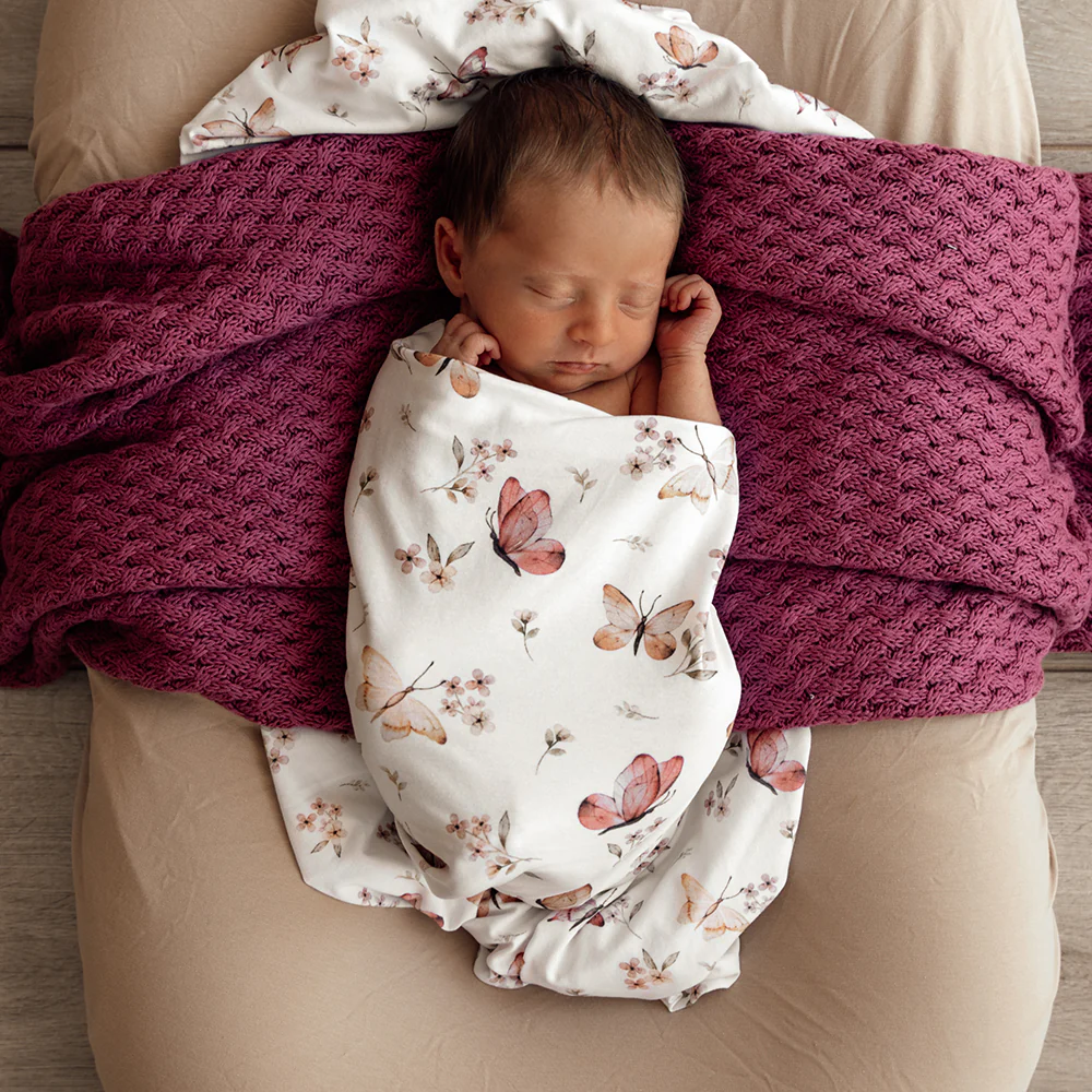 Butterfly Organic Snuggle Swaddle & Topknot Set - Image 5