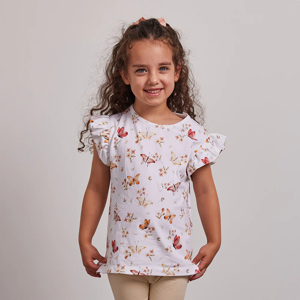 Butterfly Organic T-Shirt with Frill - Image 3