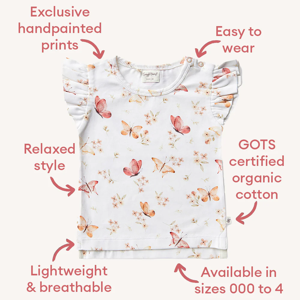 Butterfly Organic T-Shirt with Frill - Image 5