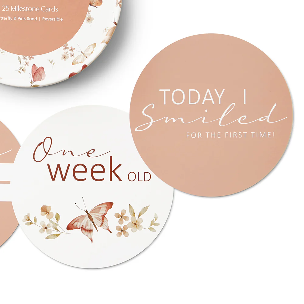 Butterfly & Pink Sand Reversible Milestone Cards - Image 5