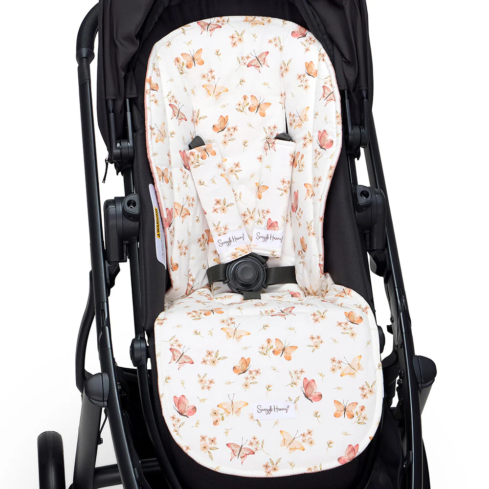 Bundle - Butterfly Pram Liner & Strap Cover Set - Image 3