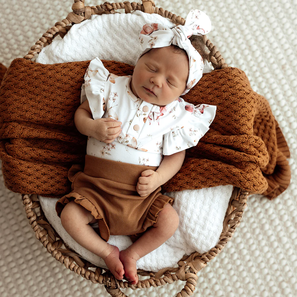 Butterfly Short Sleeve Organic Bodysuit with Frill - Image 5