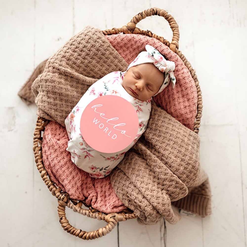 Camille Organic Snuggle Swaddle & Topknot Set - Image 5