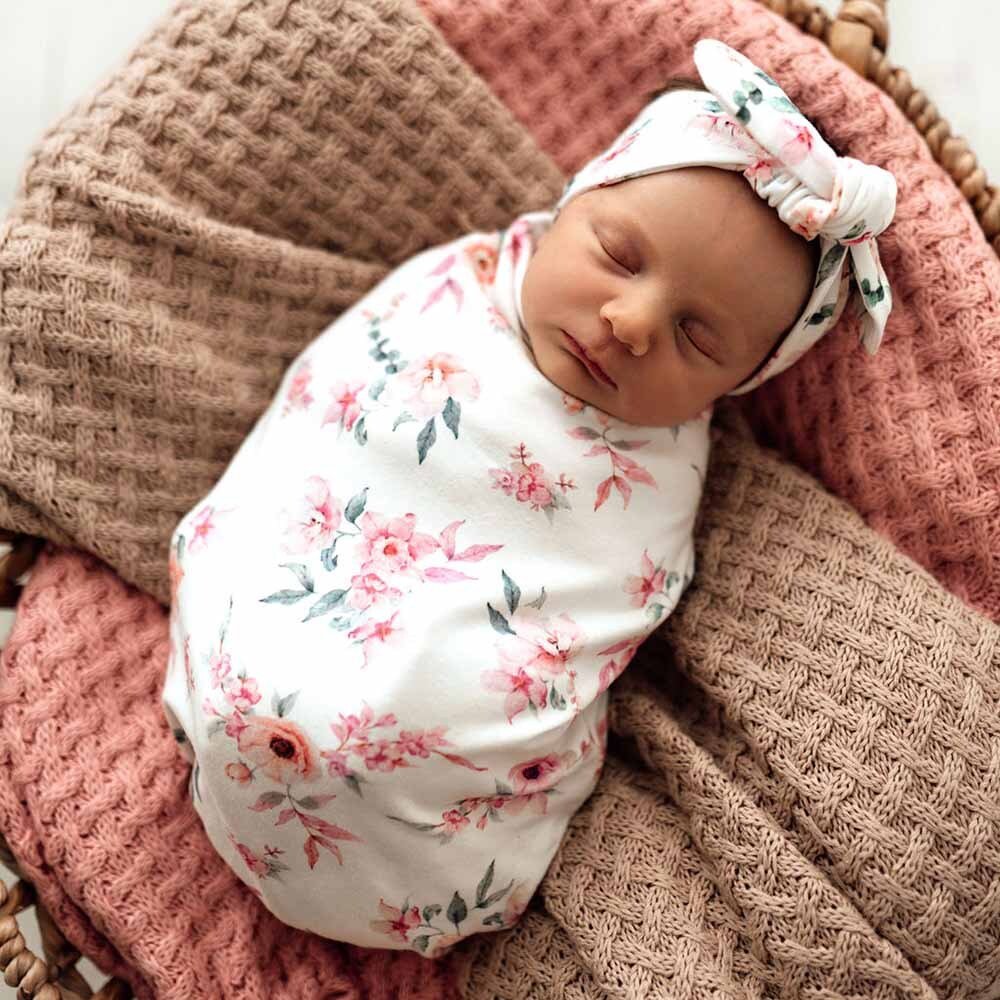 Camille Organic Snuggle Swaddle & Topknot Set - Image 6