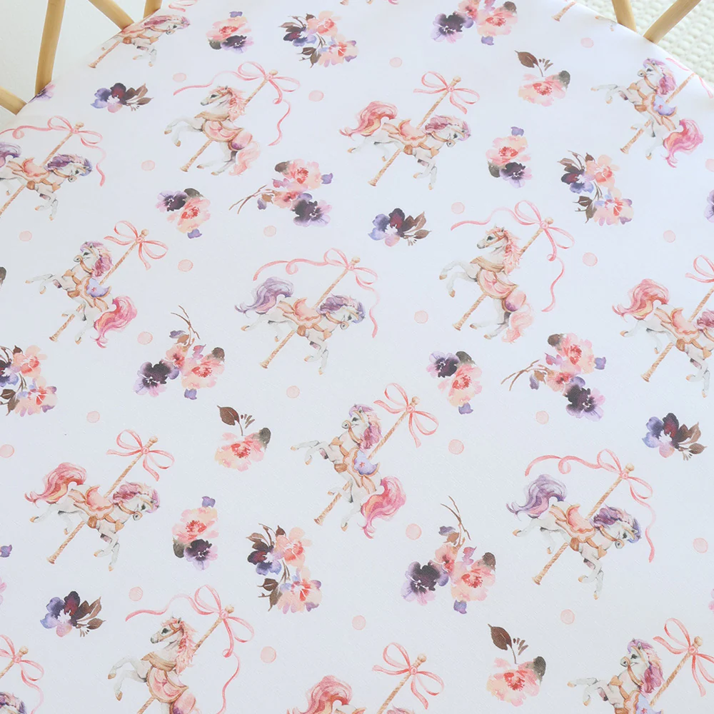 Carousel Organic Bassinet Sheet / Change Pad Cover - Image 2