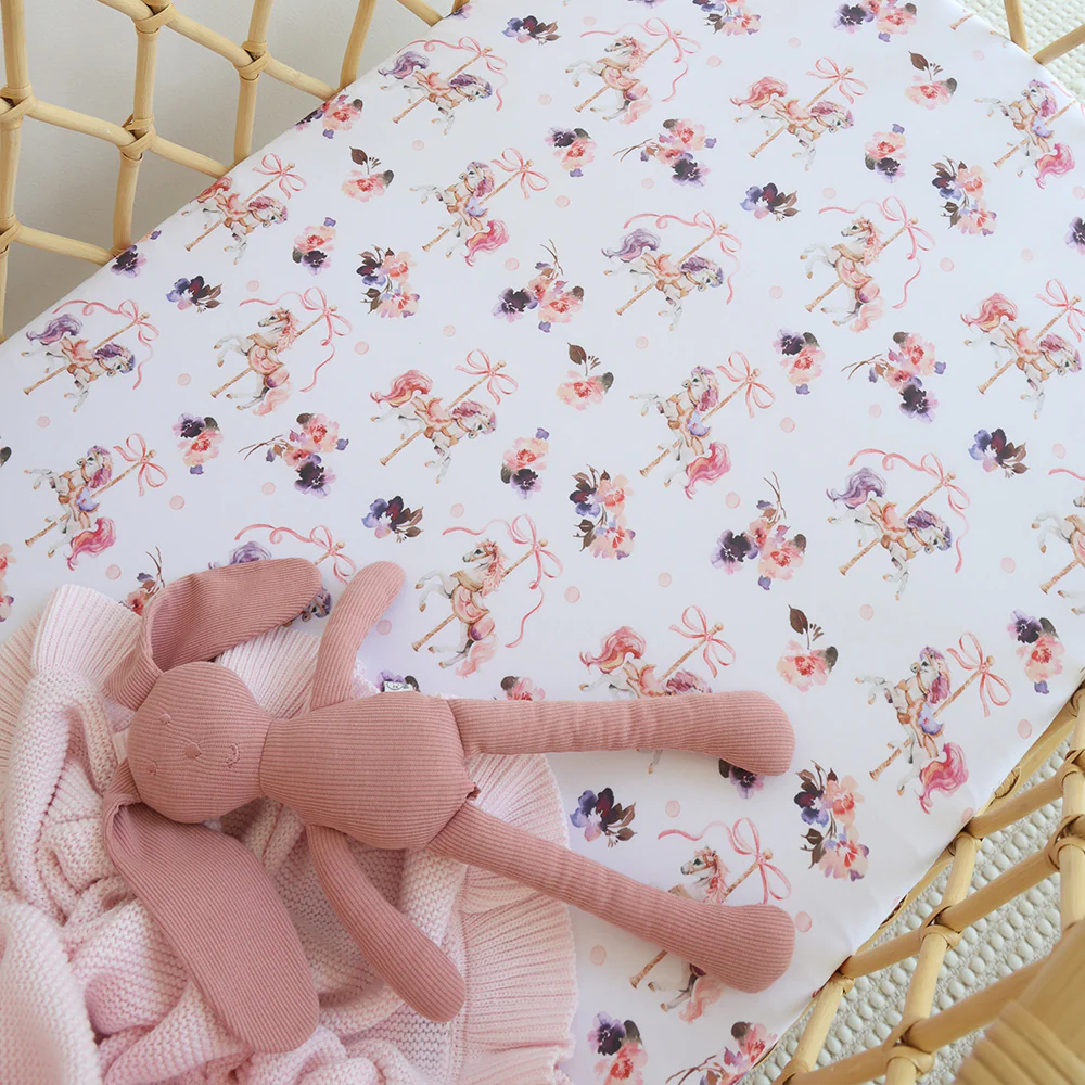 Carousel Organic Bassinet Sheet / Change Pad Cover - Image 4