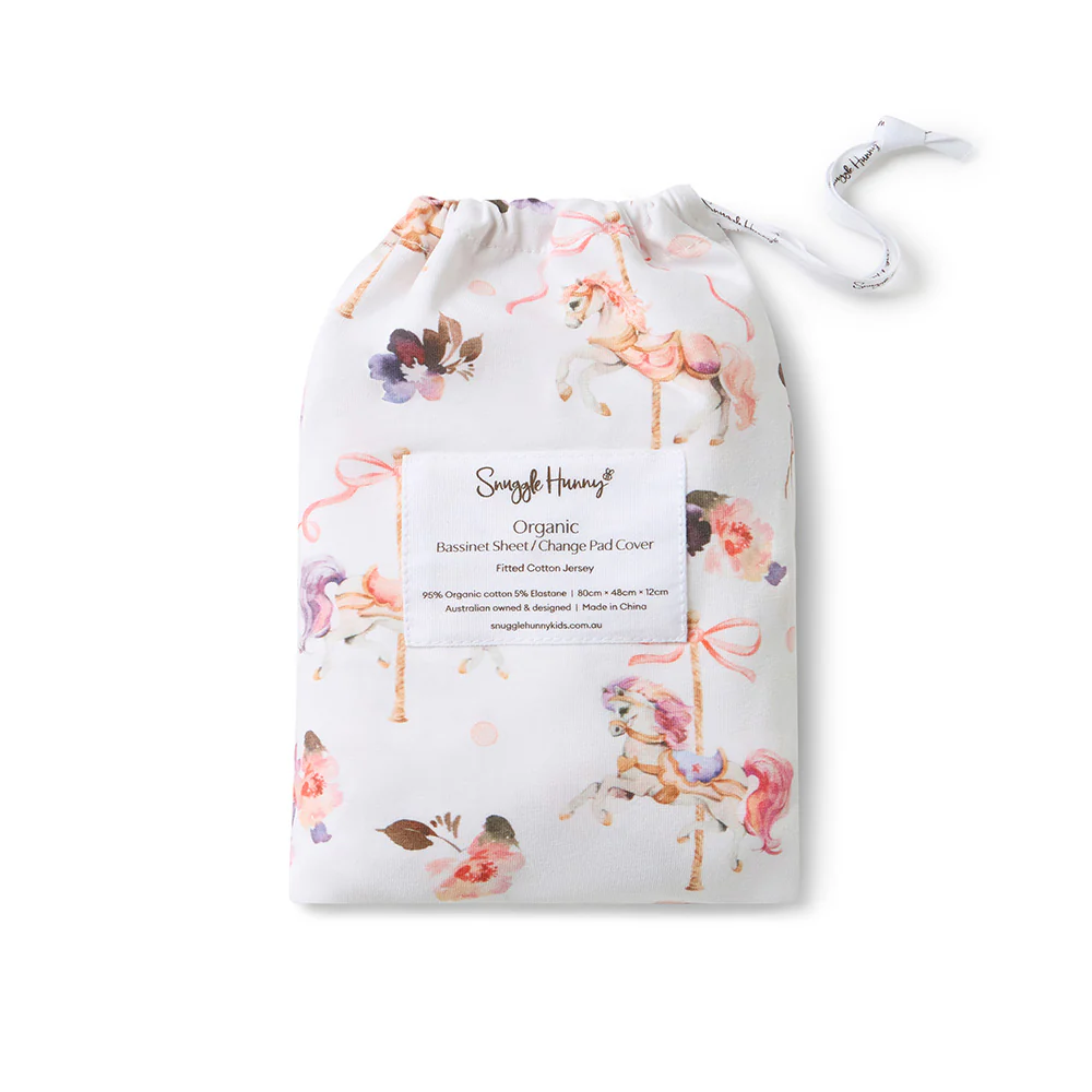Carousel Organic Bassinet Sheet / Change Pad Cover - Image 6