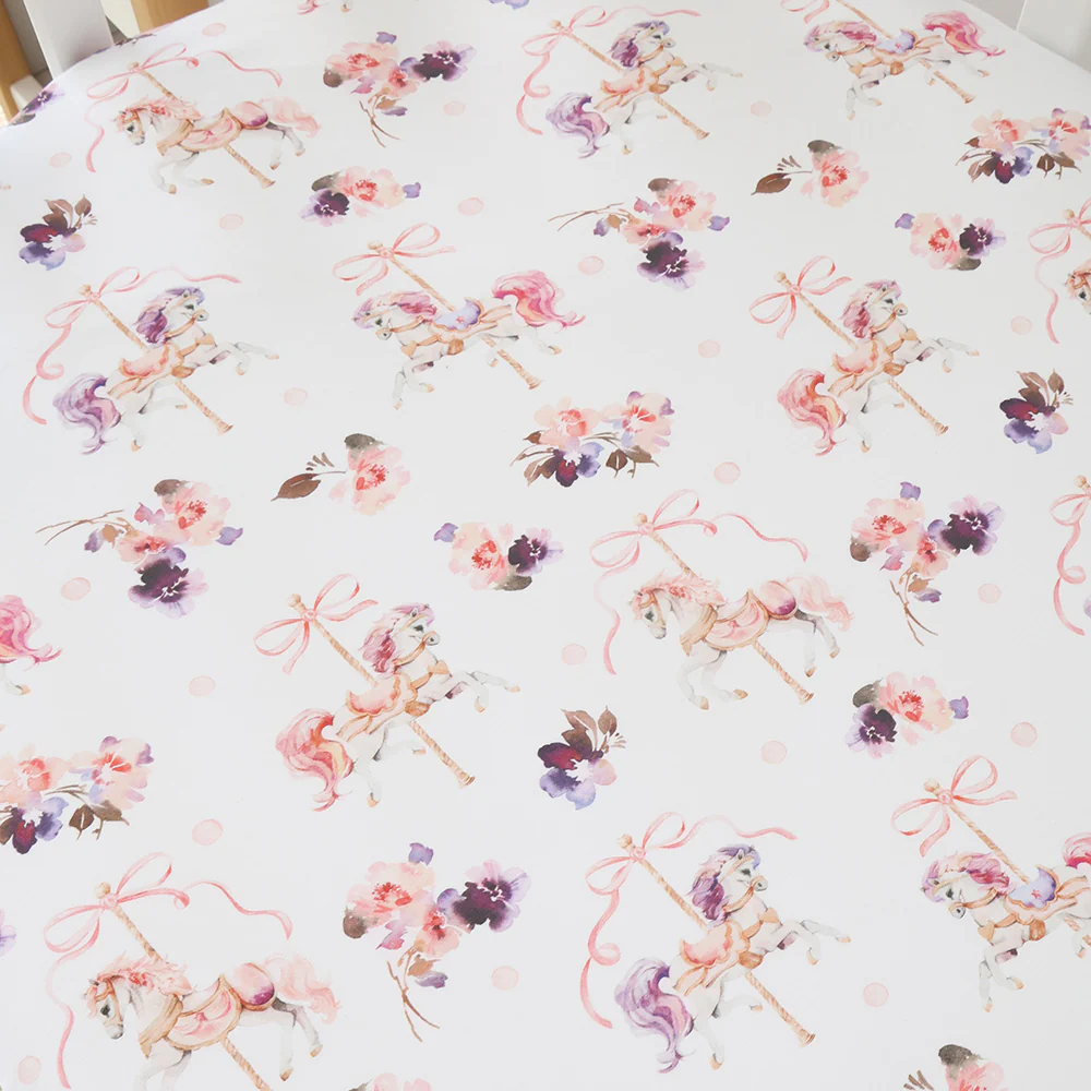 Carousel Organic Fitted Cot Sheet - Image 2
