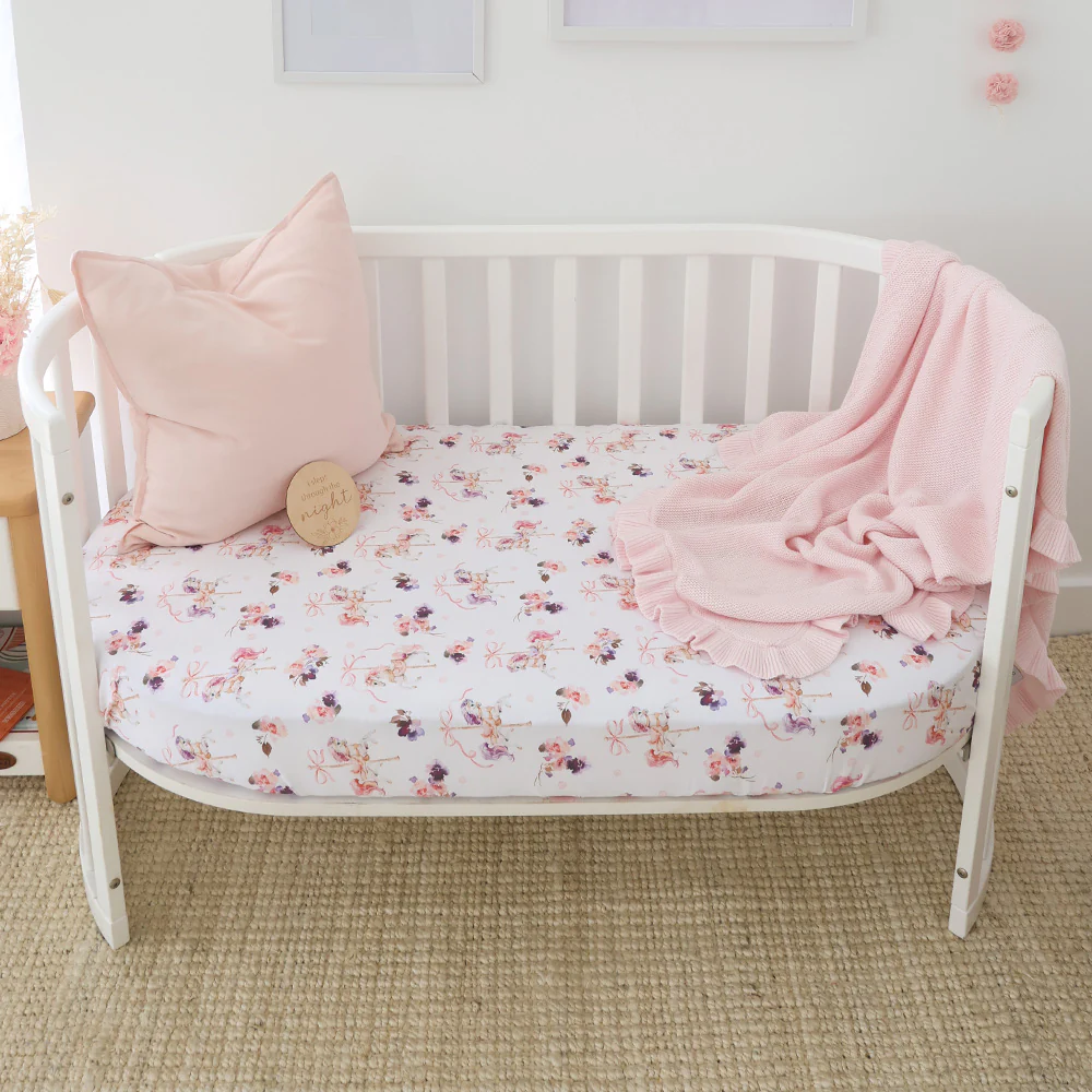Carousel Organic Fitted Cot Sheet - Image 3