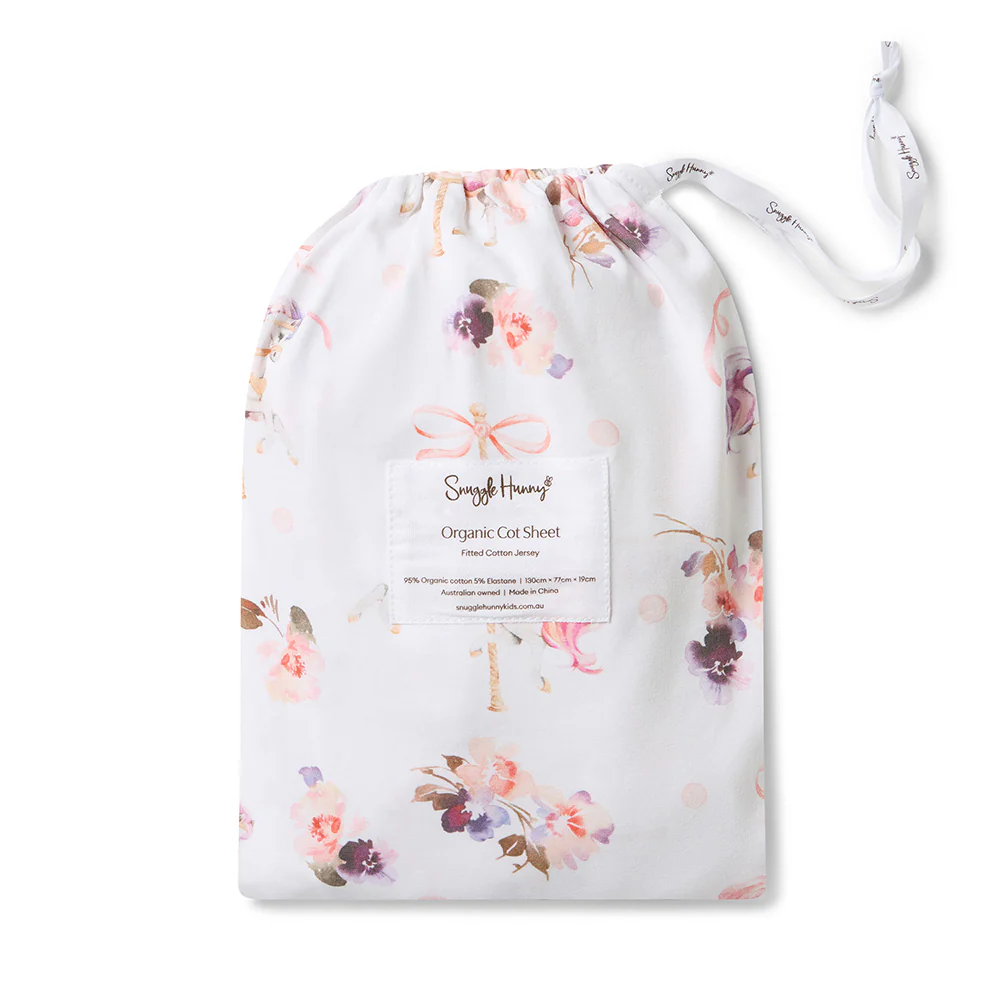 Carousel Organic Fitted Cot Sheet - Image 6
