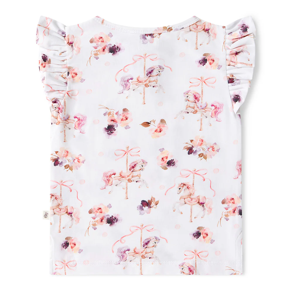 Carousel Organic Short Sleeve Top with Frill - Image 12