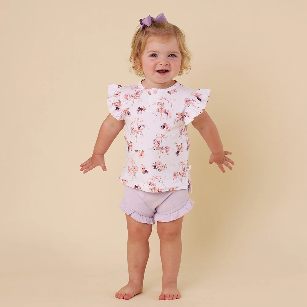 Carousel Organic Short Sleeve Top with Frill - Image 4