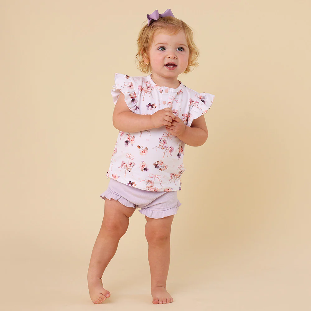 Carousel Organic Short Sleeve Top with Frill - Image 9
