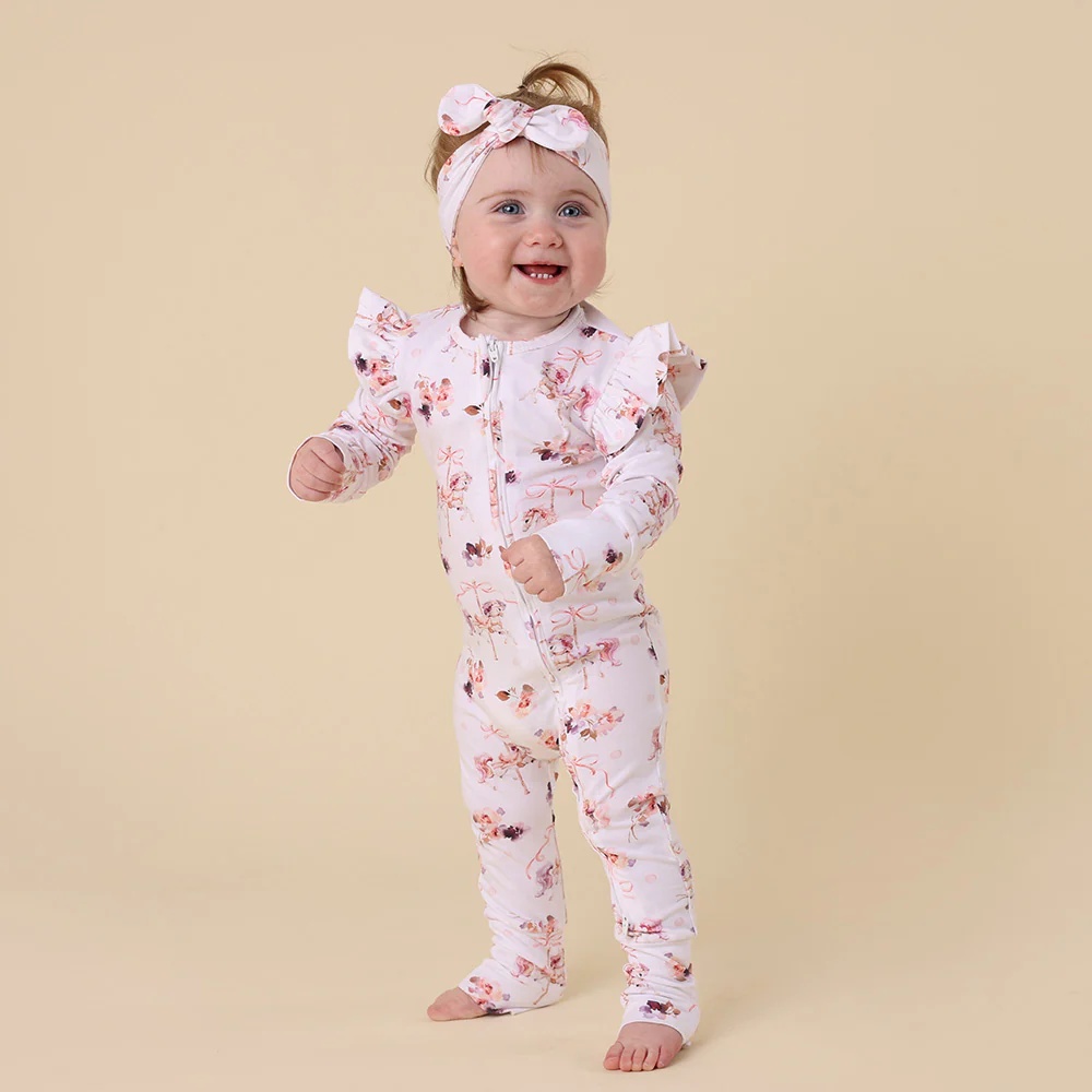 Carousel Organic Snugglesuit Convertible Romper with Frill - Image 10