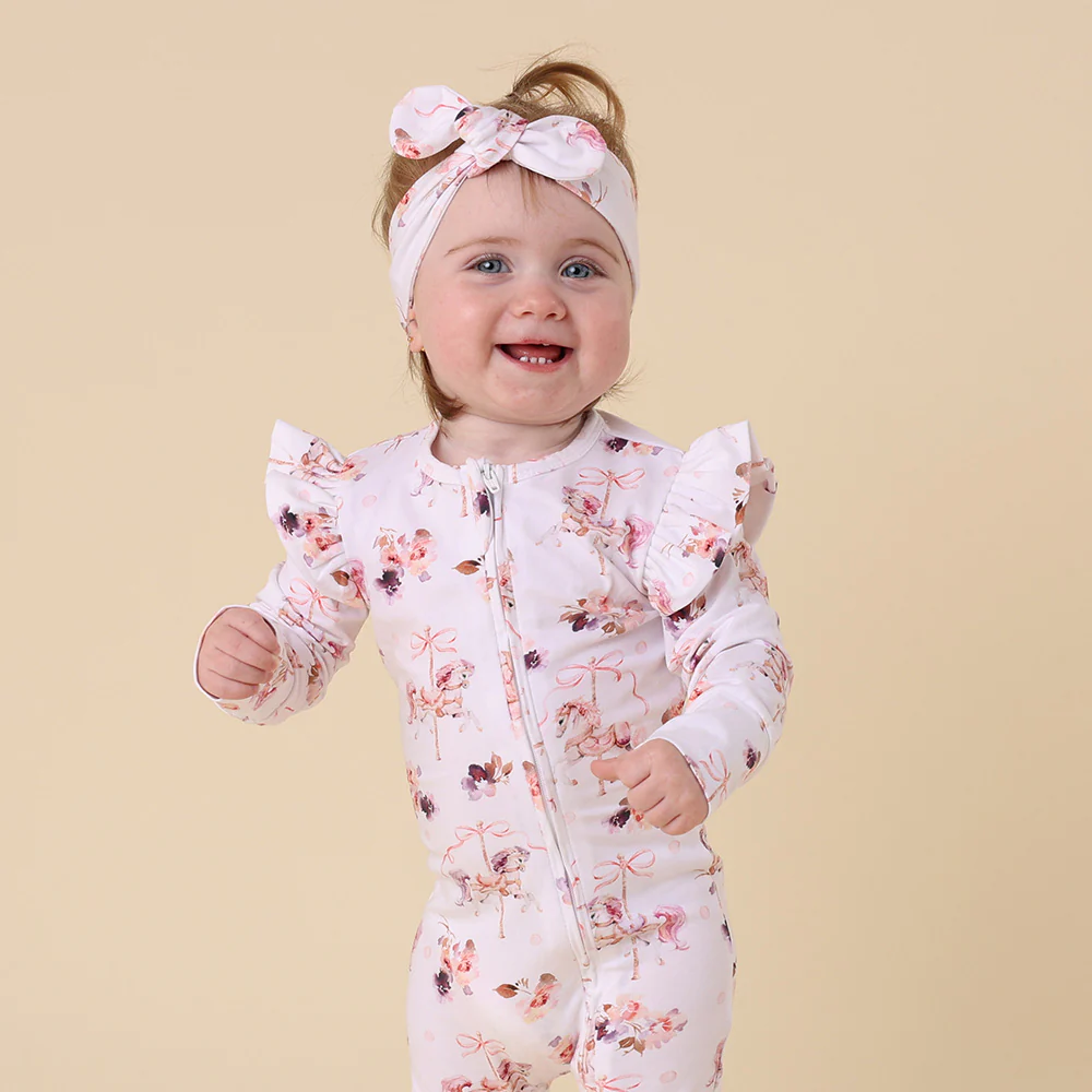 Carousel Organic Snugglesuit Convertible Romper with Frill - Image 12