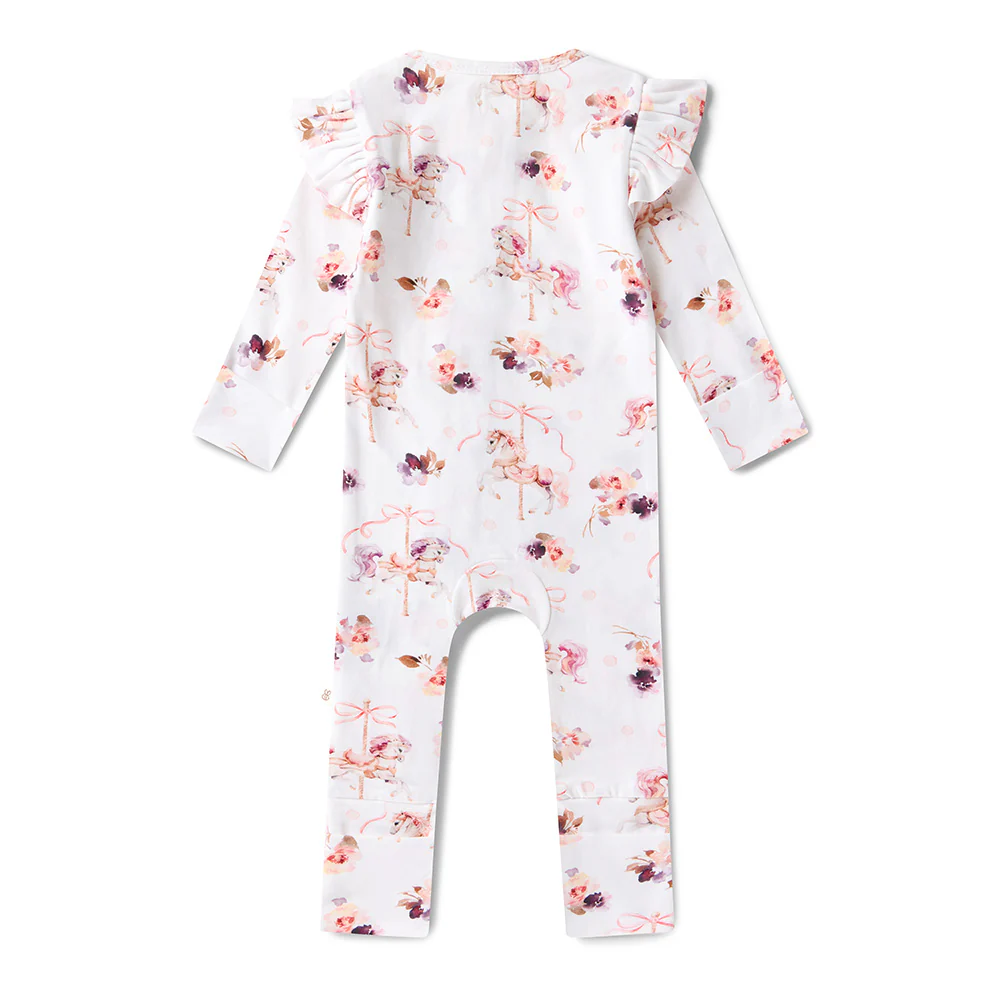 Carousel Organic Snugglesuit Convertible Romper with Frill - Image 13