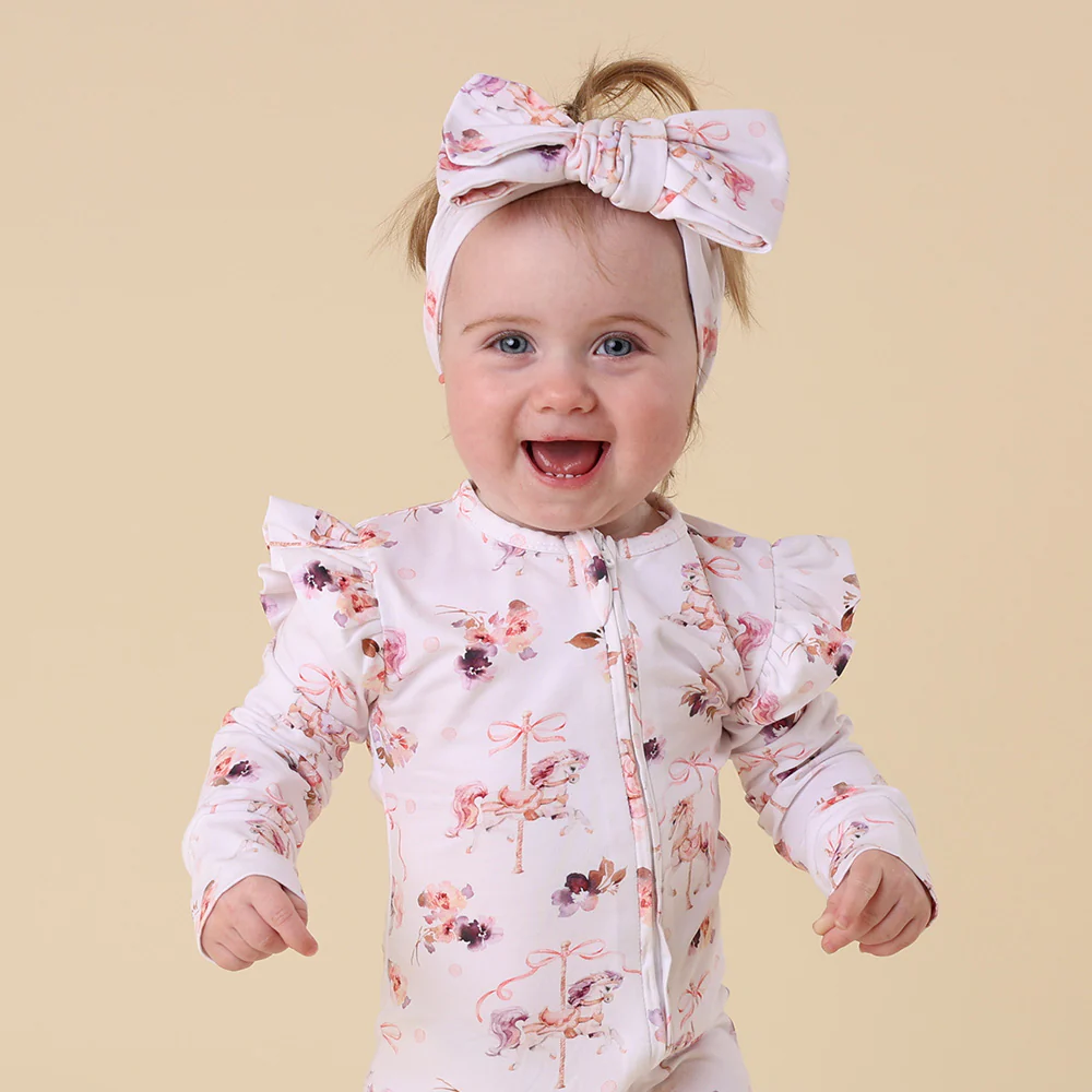 Carousel Organic Snugglesuit Convertible Romper with Frill - Image 6