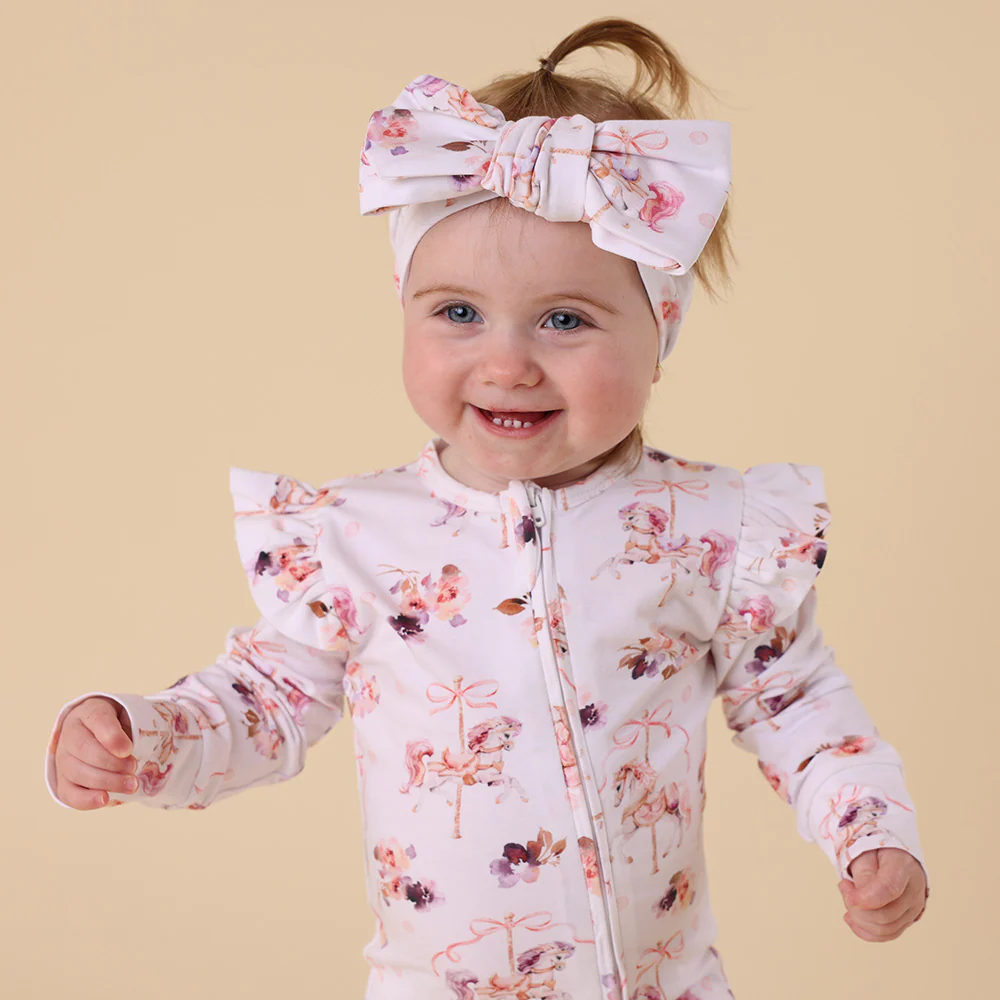 Carousel Organic Snugglesuit Convertible Romper with Frill - Image 9