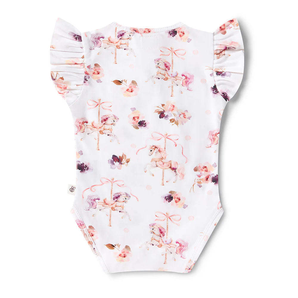 Carousel Short Sleeve Organic Bodysuit with Frill - Image 15