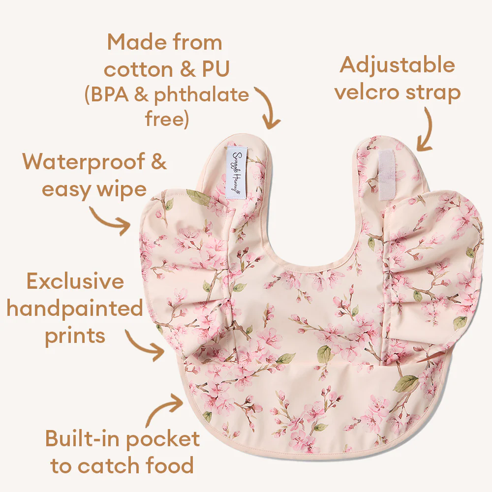 Cherry Blossom Frill Snuggle Bib - Image 4