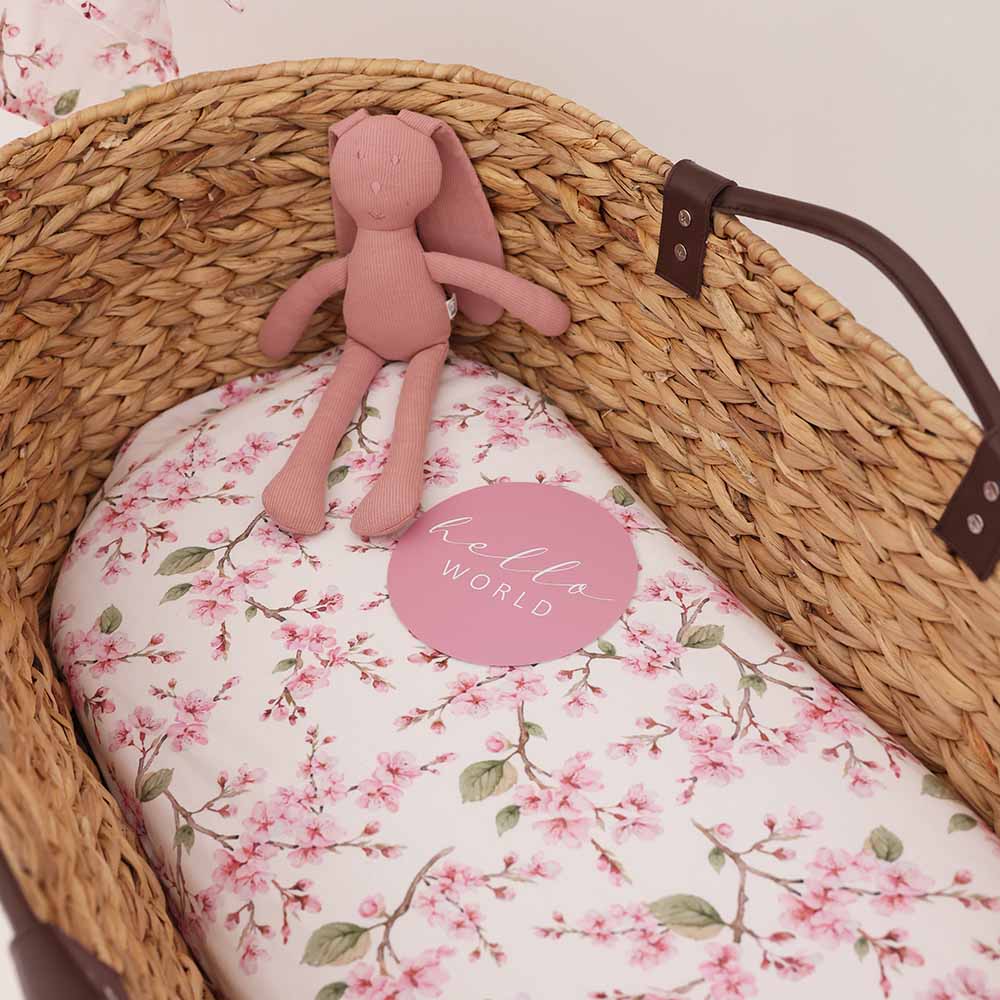 Cherry Blossom Organic Bassinet Sheet / Change Pad Cover - Image 10