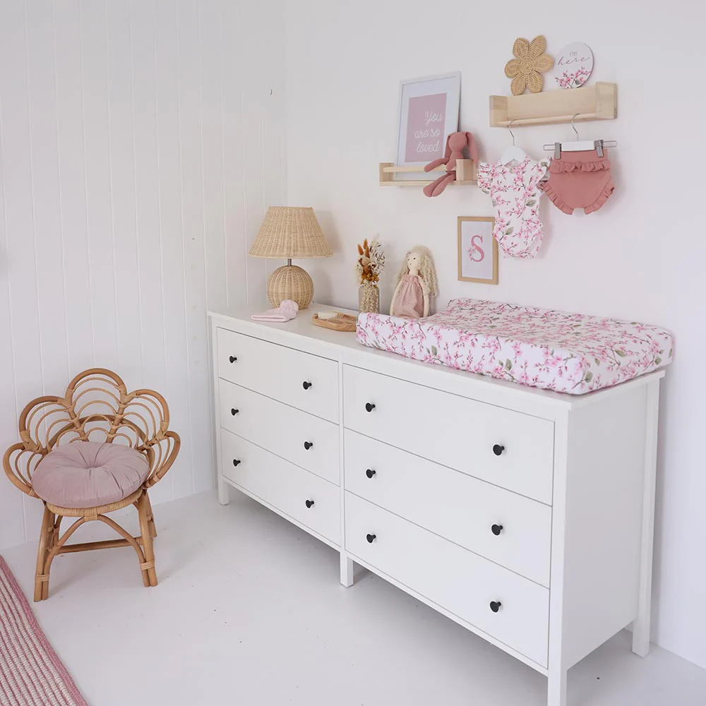 Cherry Blossom Organic Bassinet Sheet / Change Pad Cover - Image 5