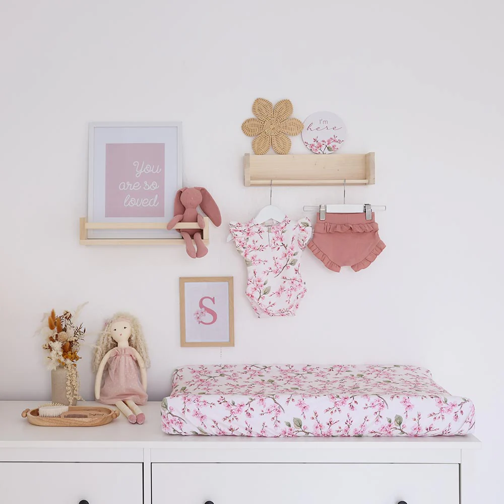 Cherry Blossom Organic Bassinet Sheet / Change Pad Cover - Image 6