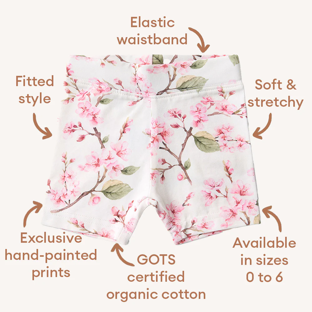 Cherry Blossom Organic Bike Shorts - Image 5