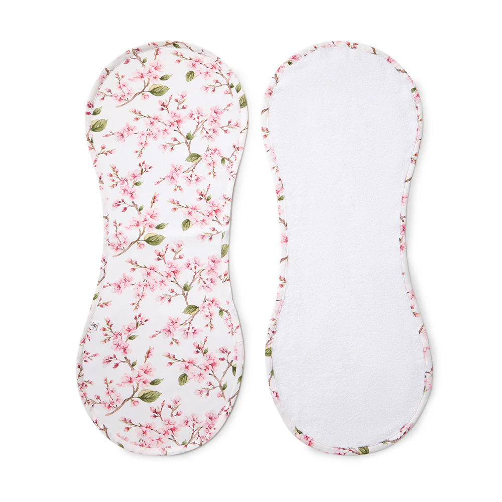 Cherry Blossom Organic Cotton Burp Cloth - Image 2