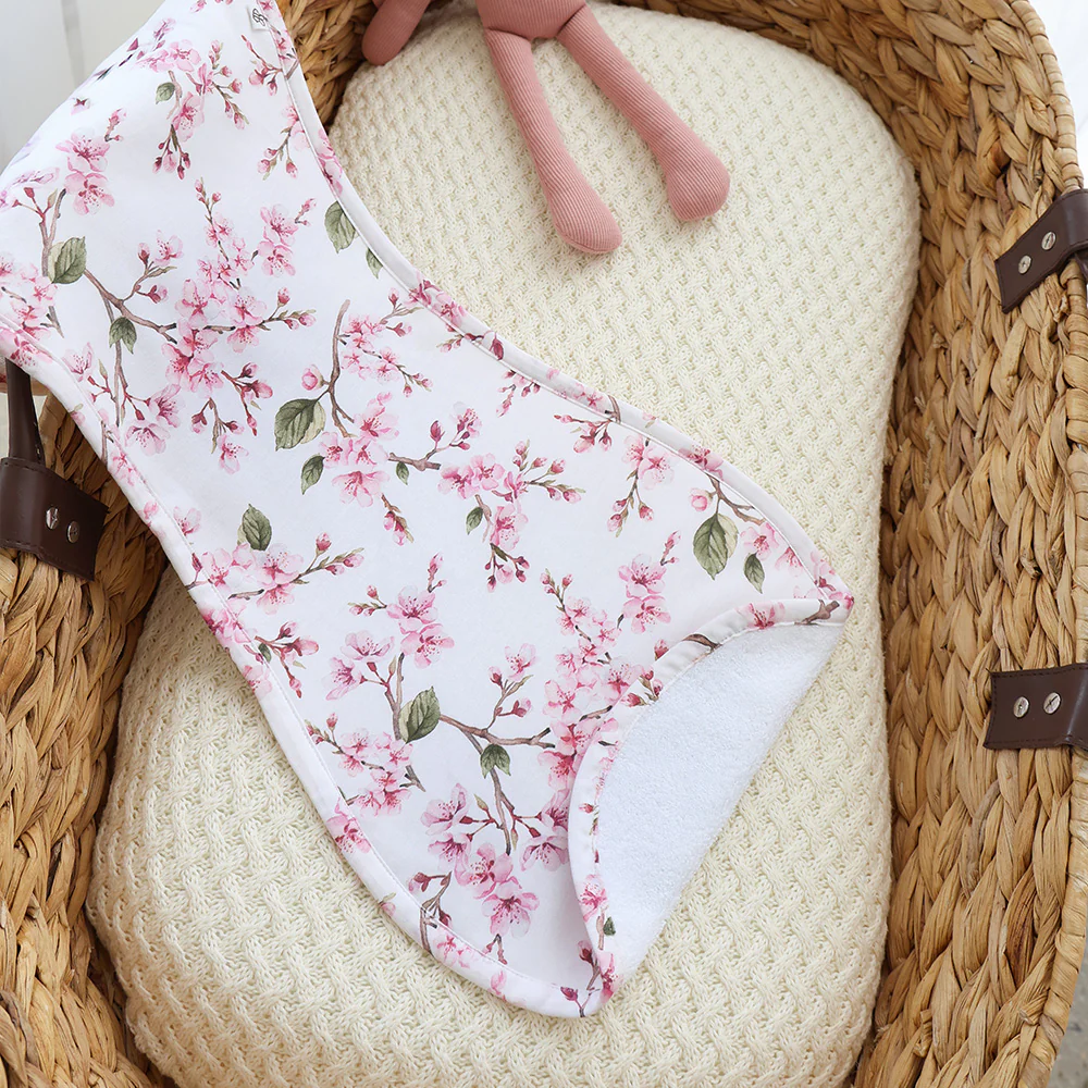 Cherry Blossom Organic Cotton Burp Cloth - Image 3