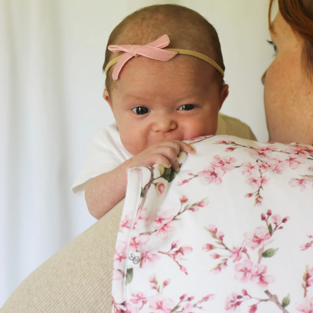 Cherry Blossom Organic Cotton Burp Cloth - Image 4