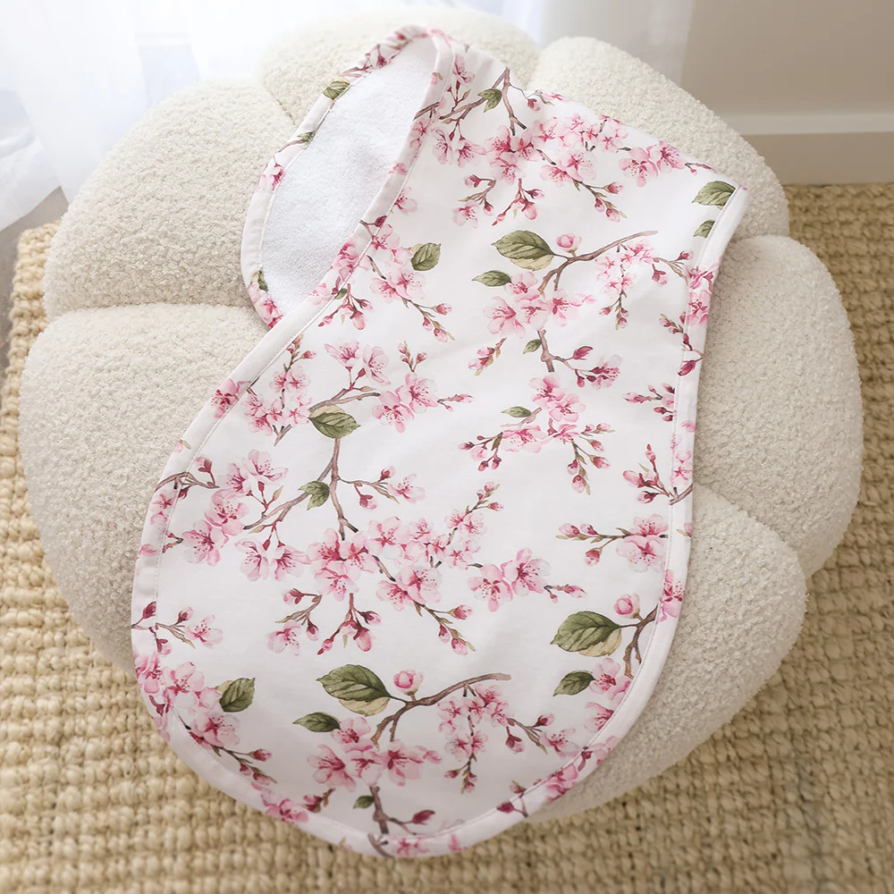 Cherry Blossom Organic Cotton Burp Cloth - Image 5