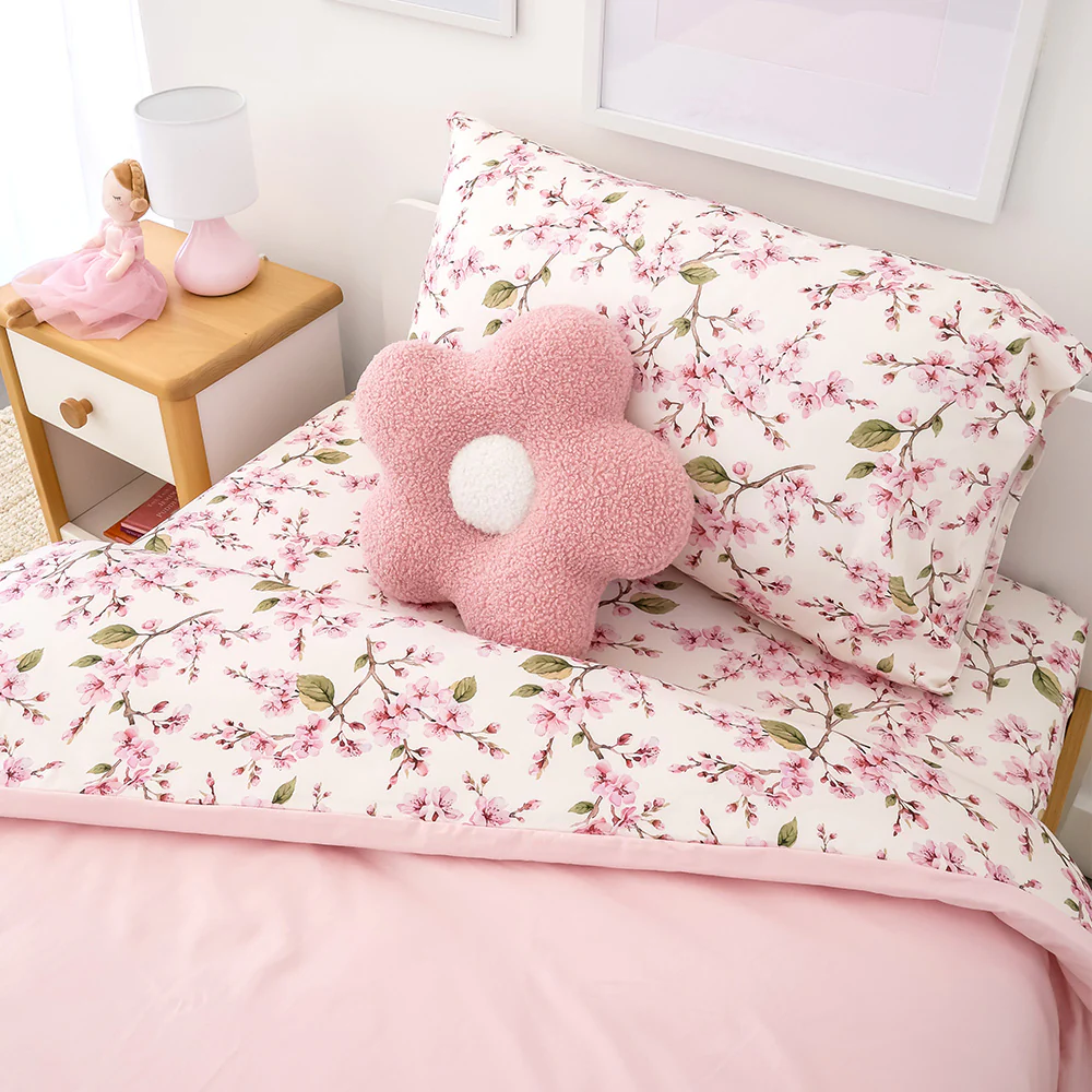 Cherry Blossom Organic Cotton Quilt Cover - Image 6