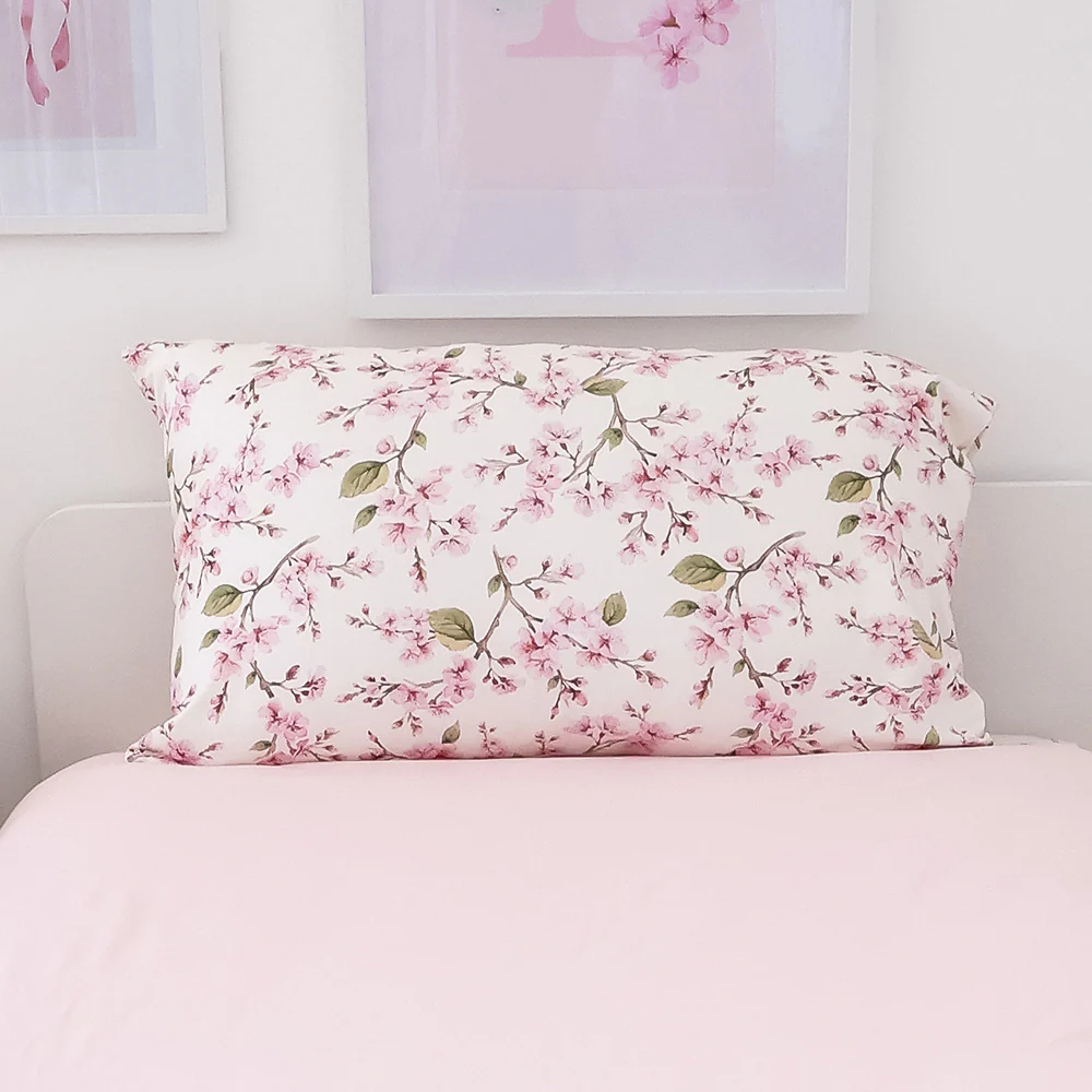 Cherry Blossom Organic Cotton Single Pillowcase - Image 3