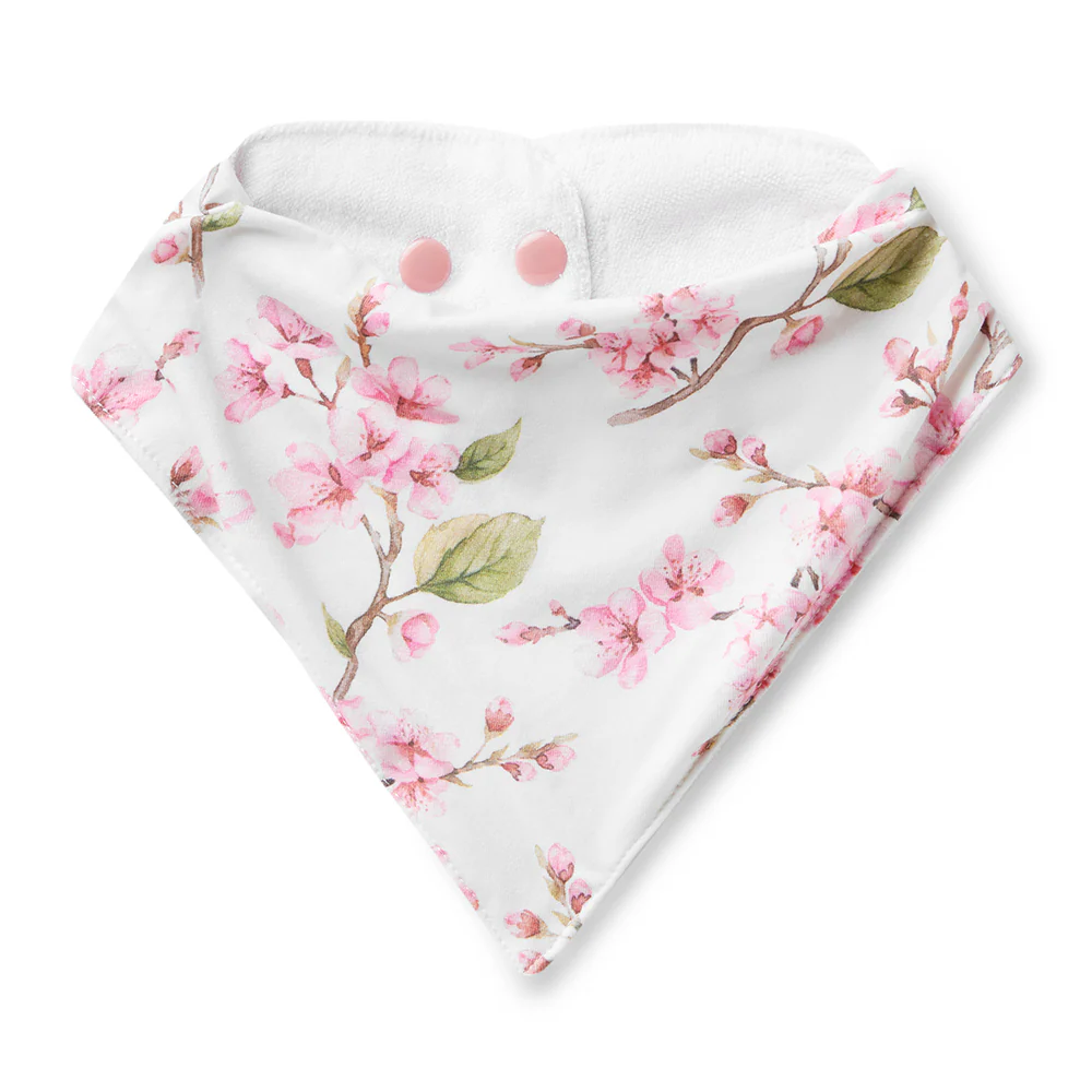 Cherry Blossom Organic Dribble Bib - Image 2