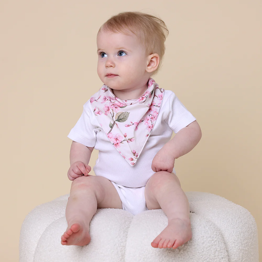 Cherry Blossom Organic Dribble Bib - Image 3