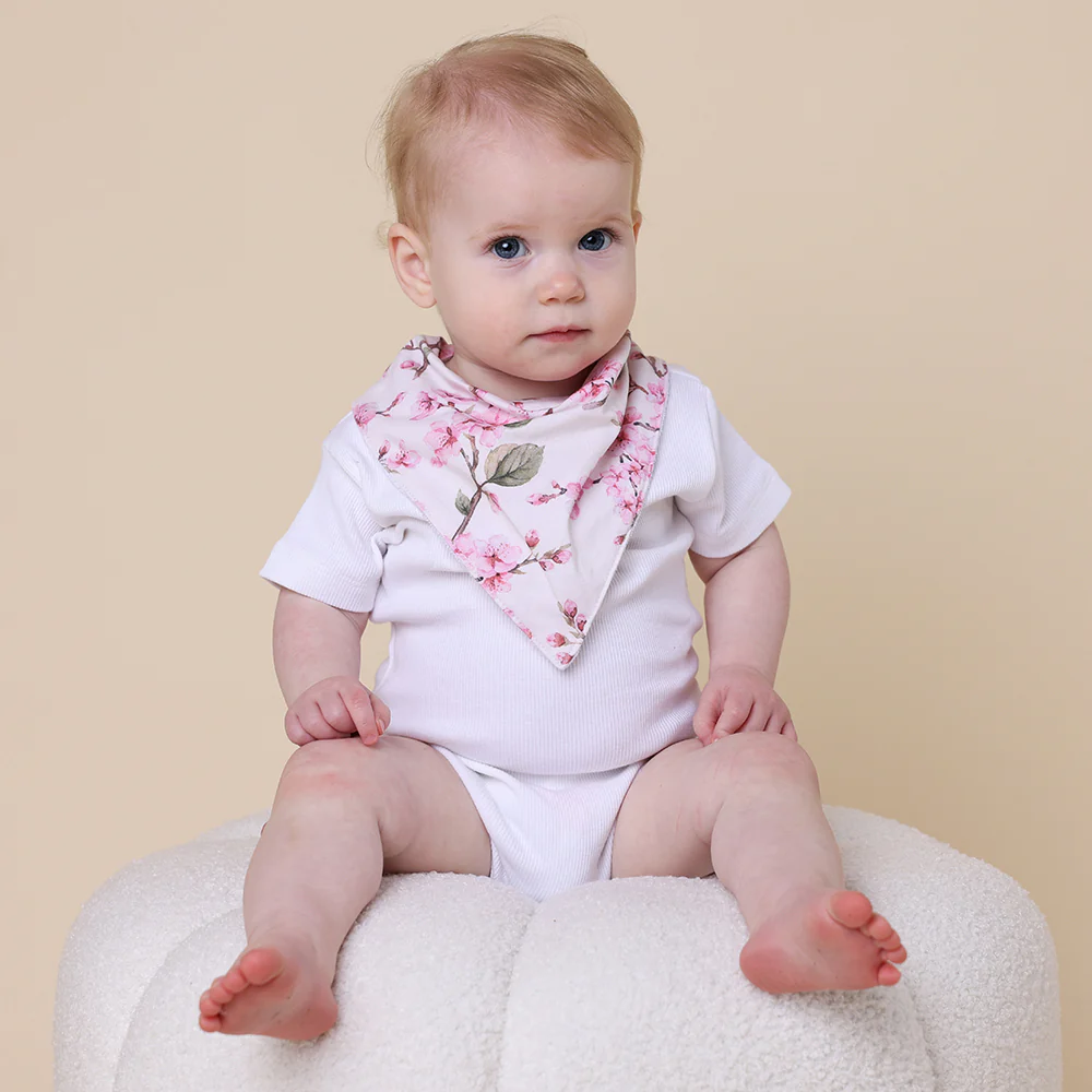 Cherry Blossom Organic Dribble Bib - Image 5