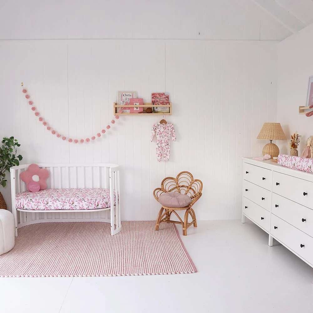Cherry Blossom Organic Fitted Cot Sheet - Image 10