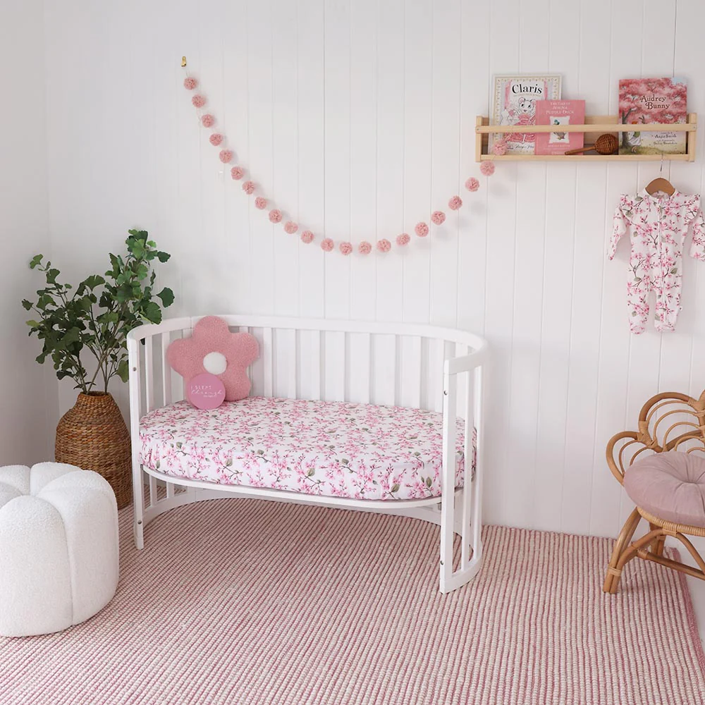 Cherry Blossom Organic Fitted Cot Sheet - Image 13