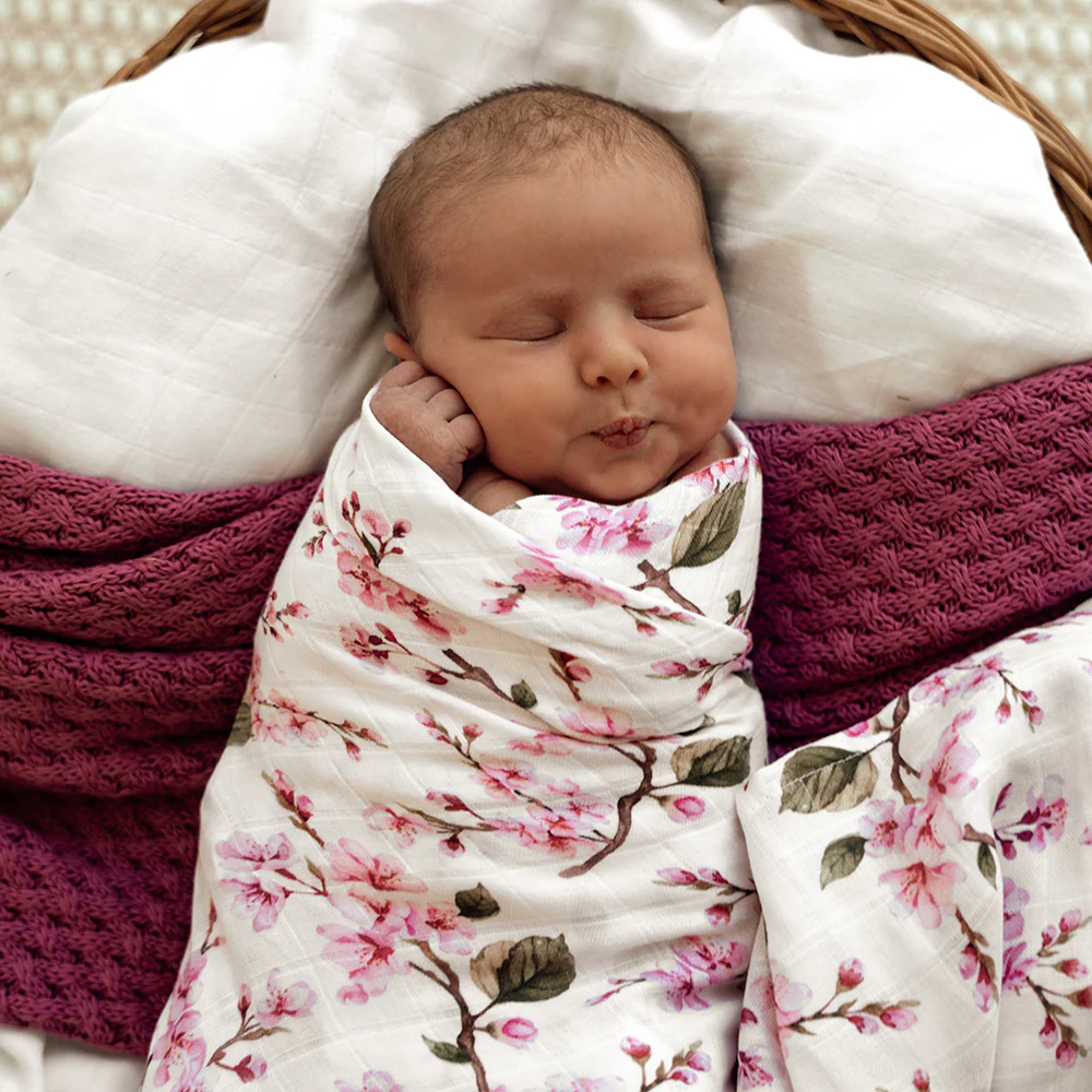 Cherry Blossom Organic Muslin Wrap - Image 4