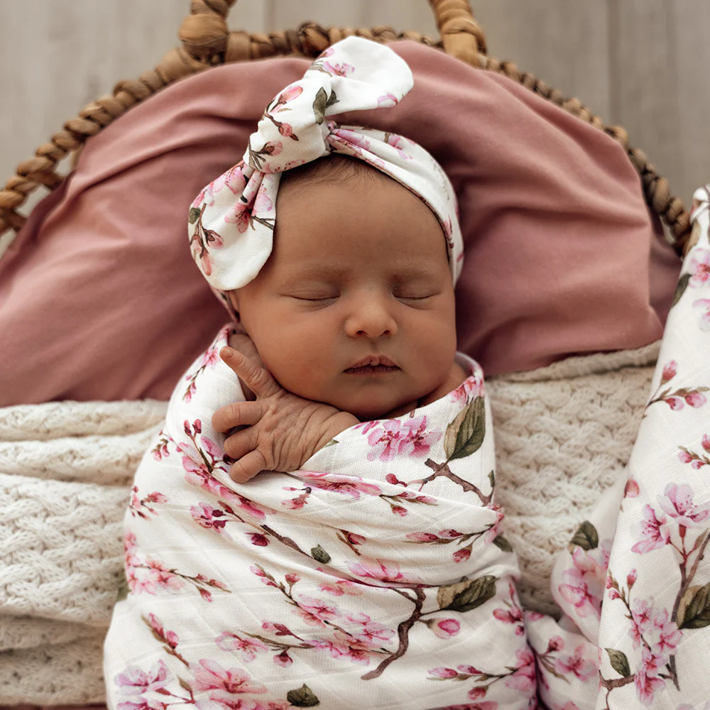 Cherry Blossom Organic Muslin Wrap - Image 6